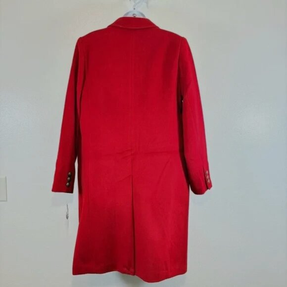 NWT $300 Lauren Ralph Lauren Red Chest Crest Patch Wool-Blend Coat, Sz 8 - Picture 7 of 12